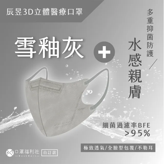 【辰昱】成人3D立體醫療口罩x2盒(30片/盒 共60片)