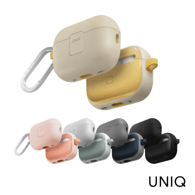 【UNIQ】AirPods Pro 2代 2022 Clyde 卡扣式雙料保護套 附登山扣