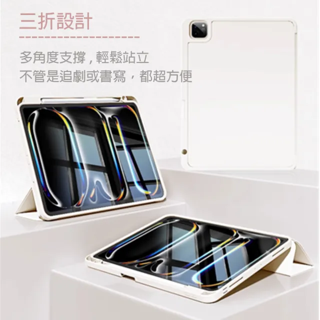【tFriend】For 2024 iPad Air 11吋 三摺平板保護殼/筆槽保護套(通用10.9吋Air5/Air4)