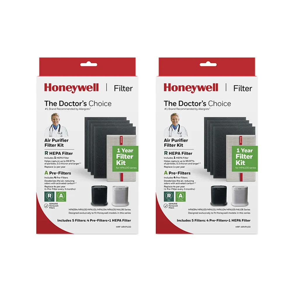 【美國Honeywell】兩年份耗材組(內含HRF-ARVP100 x2盒★適用HPA-100 / HPA-5150WTWV1)