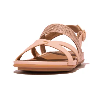 【FitFlop】GRACIE 水鑽皮革細帶後帶涼鞋(裸色)