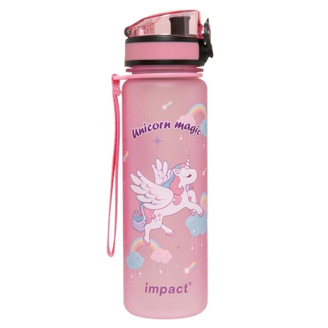 【IMPACT 怡寶】粉紅獨角獸彈蓋Tritan水壺/水杯/水瓶（500ML）附提繩-粉色 IM00B11PK