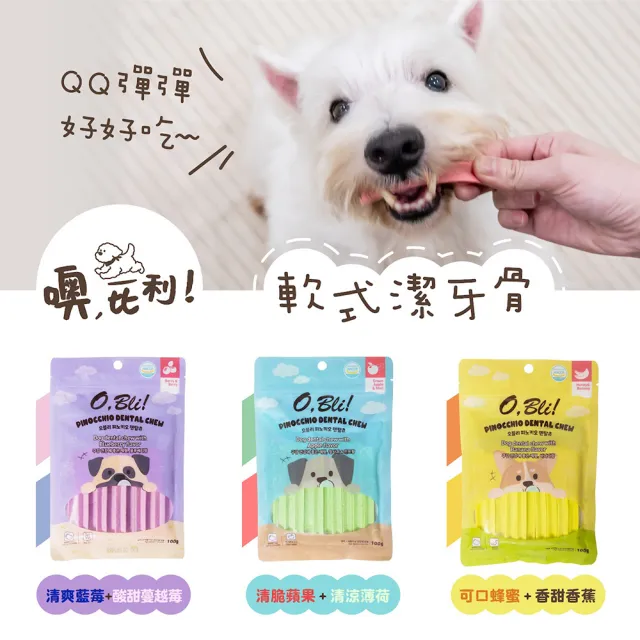 【OBli!噢比利!】軟式潔牙骨100g(潔牙骨 軟飼料)