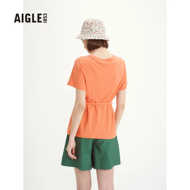 【AIGLE】優惠商品 女T恤AG-3P220A248 杏桃橘(抗UV短袖 T恤 女裝)