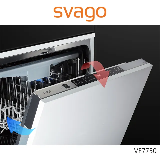 【SVAGO】全崁式自動開門洗碗機(VE7750-含原廠安裝)