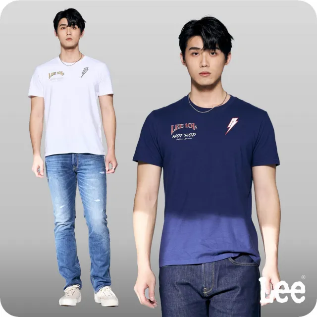 【Lee】男裝 短袖T恤 / 賽車風格印花 共2色 標準版型 / 101+系列(LB402025179 / LB402025K14)