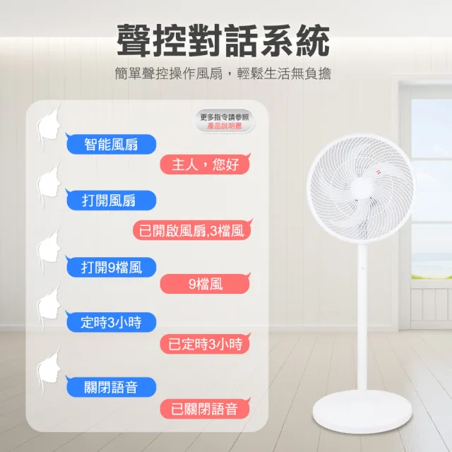 【勳風】14吋DC智能語音聲控遙控循環立扇/可用USB行動電源(HFB-S0114)