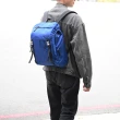 【PRADA 普拉達】素雅硬式翻蓋束口後背包旅用包玄彬款(藍 大款)