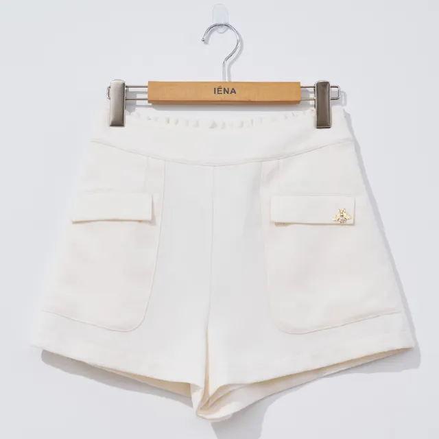 【IENA】小蜜蜂裝飾短褲(#4288003 短褲 白色/粉桔色)