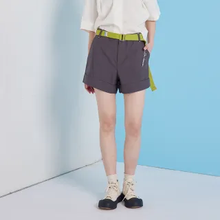 【gozo】天絲棉刺繡反摺短褲(兩色)