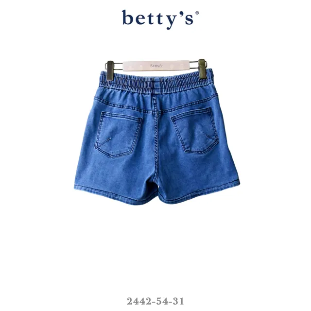 【betty’s 貝蒂思】腰鬆緊綁帶百搭牛仔短褲(藍色)