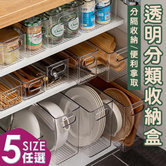 isonaisona 5款任選 櫥櫃透明收納盒 含把手(置物盒 儲物盒 廚房收納 冰箱收納)