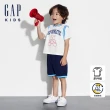 【GAP】男幼童裝 Logo小熊印花圓領短袖短褲運動套裝-多色可選(890226)