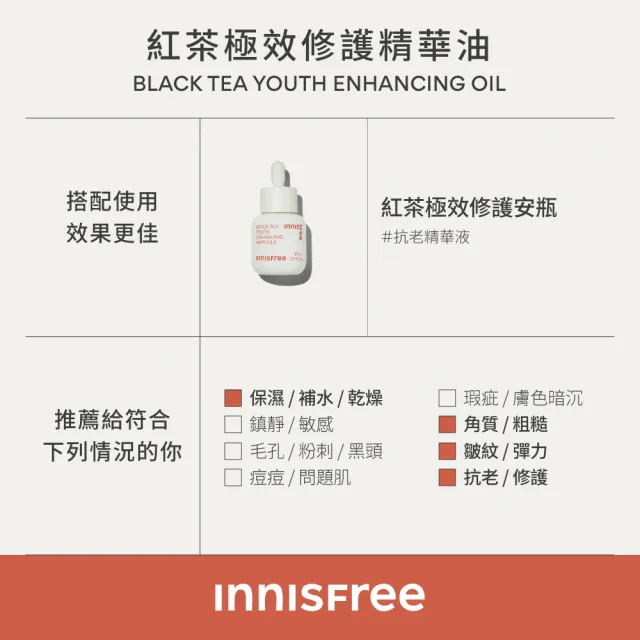 【INNISFREE】紅茶極效修護精華油 30ml(保養油)