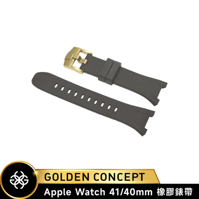 Golden Concept Apple Watch 40/41mm 橡膠錶帶 ST-41-RB 灰橡膠/金扣環