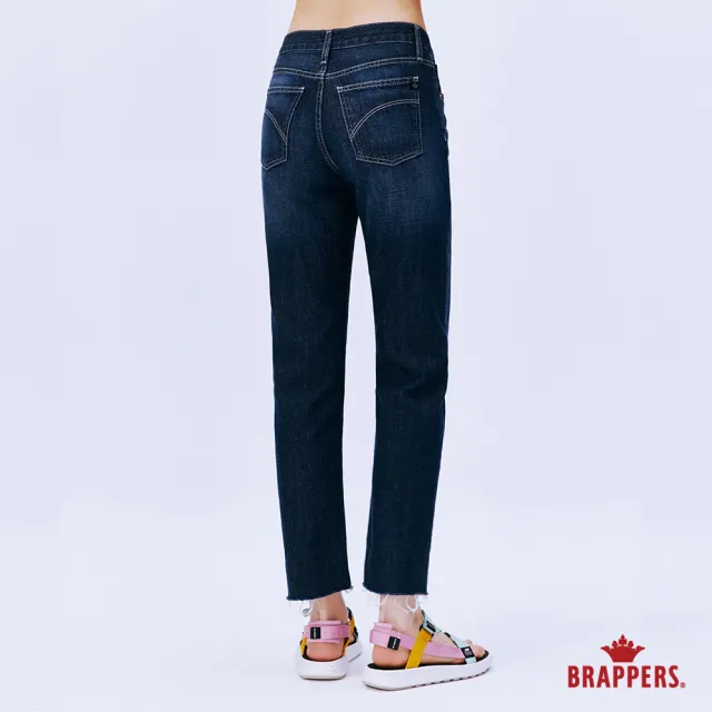 【BRAPPERS】女款 Boy friend系列-中腰全棉九分褲(深藍)