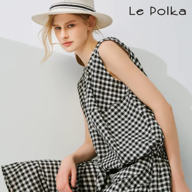 【Le Polka】復古格紋造型上衣-女