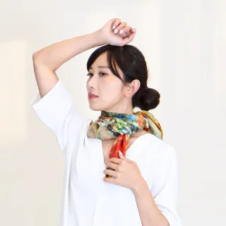 【BANNIES】蠶絲羊毛｜驕陽雛菊(圍巾 披肩 羊毛 蠶絲)