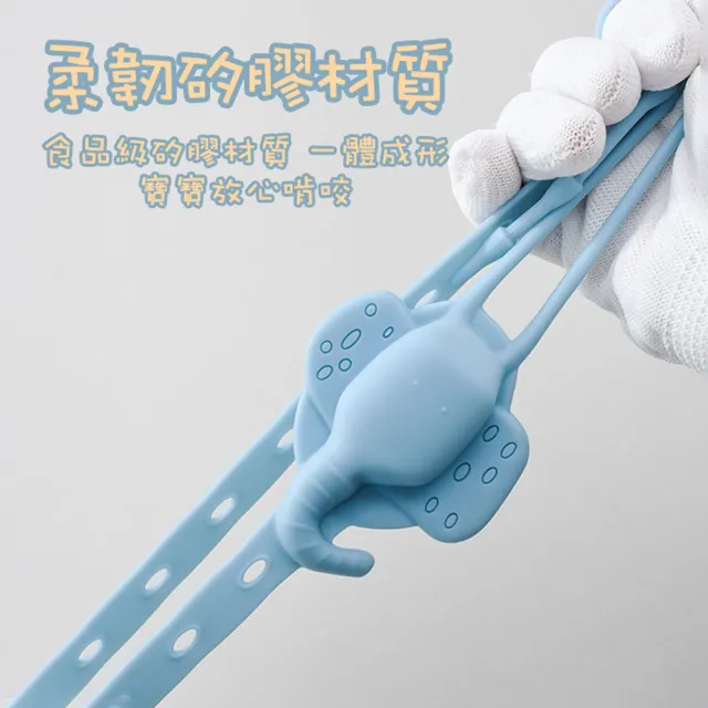 【zozo】2入組 動物矽膠防掉帶(固齒器 咬咬繩 防掉繩 奶嘴鍊 萬用固定帶 玩具防掉鏈 嬰兒奶嘴鏈 防丟帶)