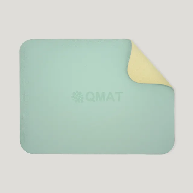 【QMAT】4MM攜帶型超慢跑墊 台灣製(45*60CM 雙面雙色雙壓紋 跪墊 倒立墊 腳墊)