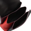 【BOTTEGA VENETA 寶緹嘉】撞色拼接寬背帶手提兩用三層風琴包(紅黑)
