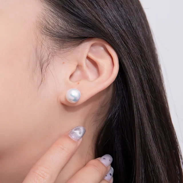 【Olivia Yao Jewellery】經典耳釘 天然有核白珍珠 11mm 耳環(Imperfect Collection)
