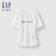 【GAP】女童裝 Logo印花圓領短袖T恤-白色(465945)