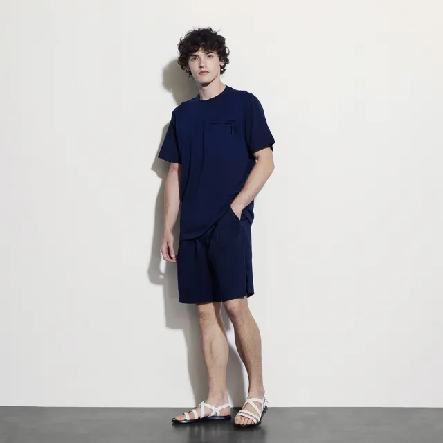 【GAP】男裝 抽繩鬆緊短褲-海軍藍(464995)