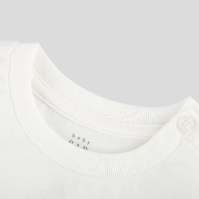 【GAP】女幼童裝 Logo純棉印花圓領短袖T恤-白色(465880)