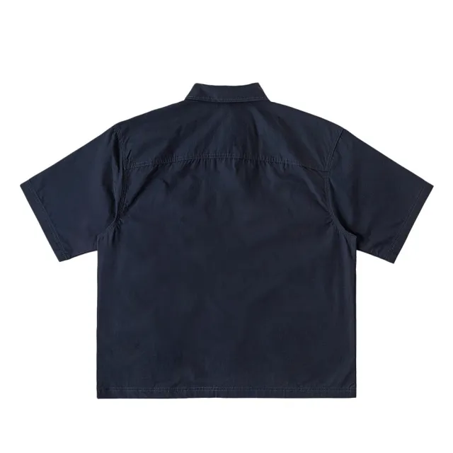 【Dickies】男款深海軍藍純棉胸前大口袋設計寬鬆工裝短袖襯衫｜DK012972DNX