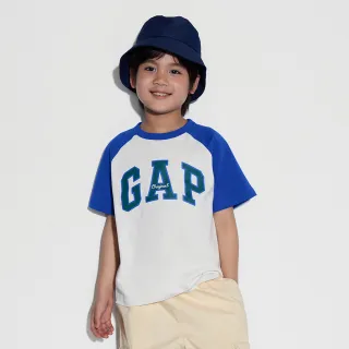 【GAP】兒童裝 Logo純棉圓領短袖T恤-藍色(545580)