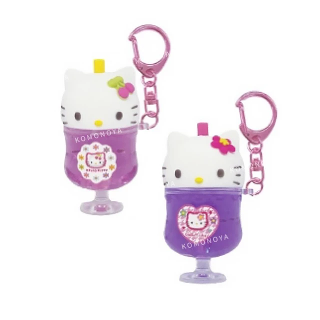 小禮堂 Hello Kitty 壓克力造型鑰匙圈 - 90”s漂浮汽水款(平輸品)