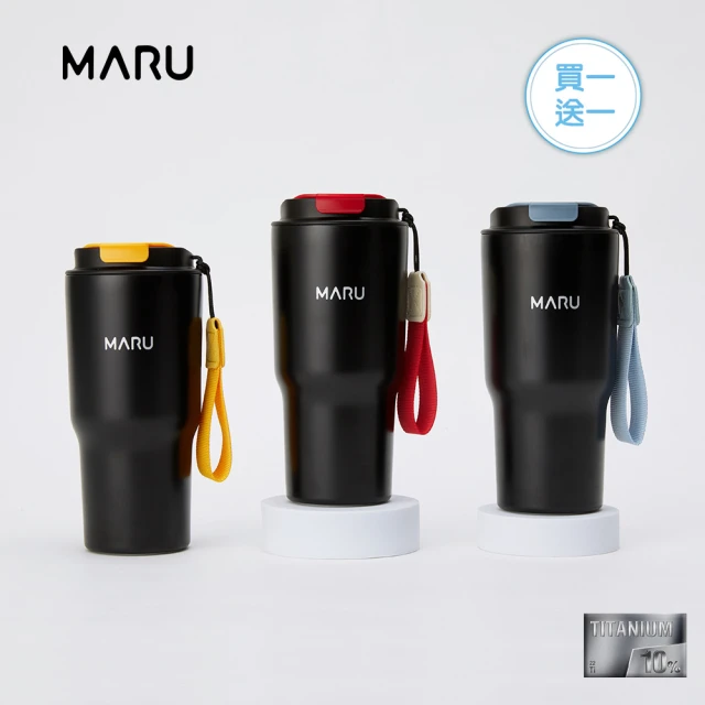 Maru 丸山製研 保溫瓶買一送一-venti鈦瓷咖啡保溫杯600ml-黑杯款(陶瓷保溫杯/咖啡隨行杯/不鏽鋼保溫瓶)