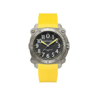 【HAMILTON 漢米爾頓】卡其海軍零度之下 BeLOWZERO 腕錶 46mm(自動上鍊 中性 膠帶 H78535380)