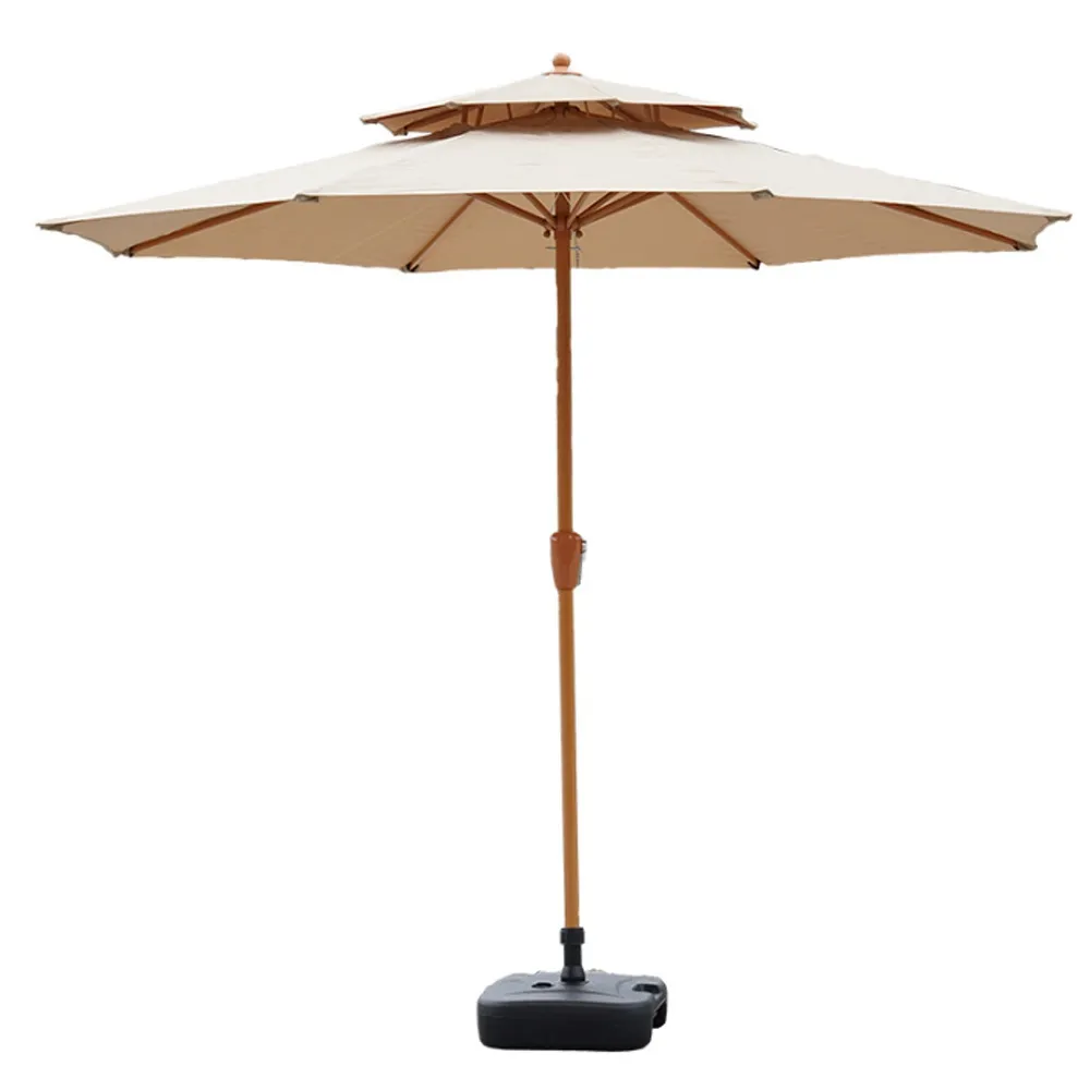 【TENGYE】2.7米圓形雙頂戶外遮陽傘(羅馬傘/庭院傘/太陽傘/遮陽傘/海灘傘/休閒傘/露營傘)