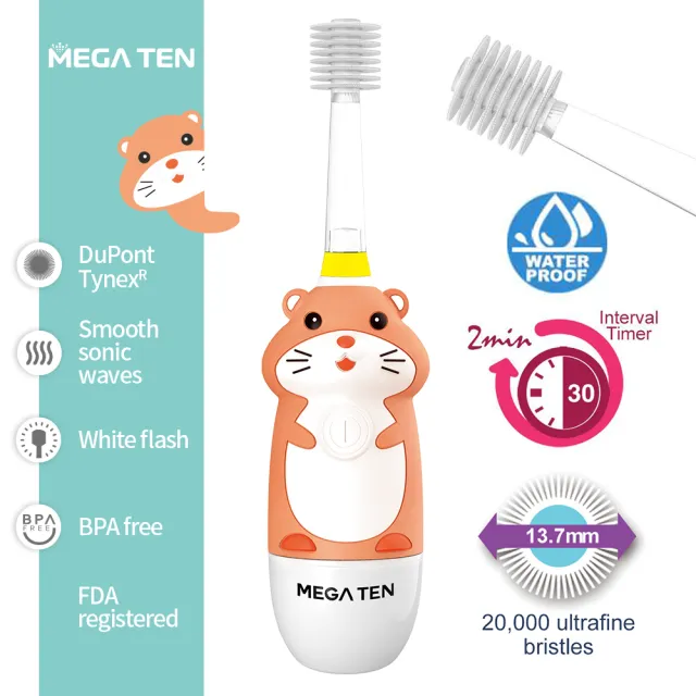 【Mega Ten】幼童電動牙刷+8個刷頭(多款可選)
