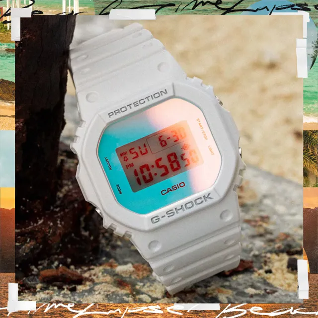 【CASIO 卡西歐】G-SHOCK 海濱風采方形電子腕錶 錶 手錶 送禮 (DW-5600TL-7)