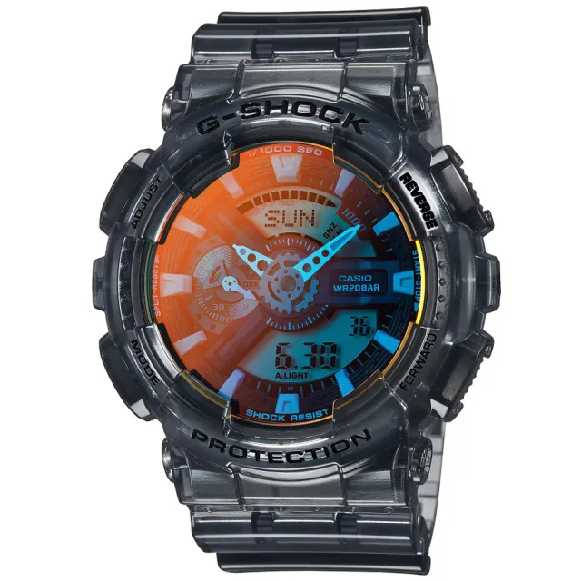 【CASIO 卡西歐】G-SHOCK系列 海濱風采 潮流雙顯腕錶 禮物推薦 送禮首選(GA-110TLS-8A)