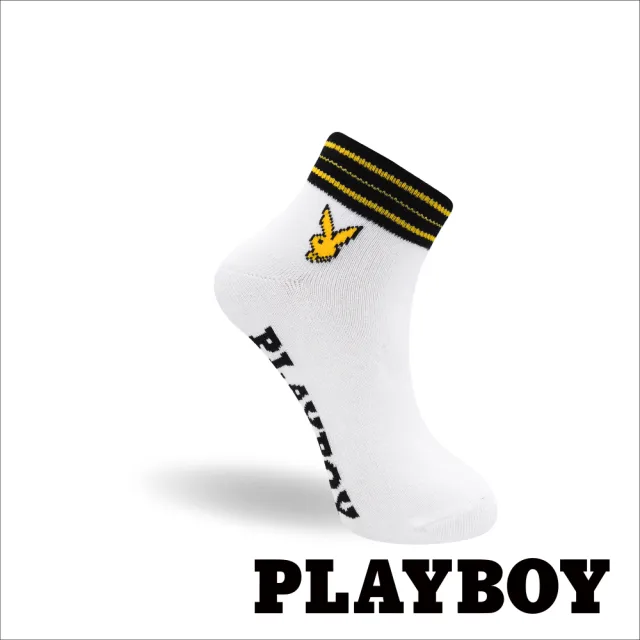 【PLAYBOY】8雙組亮彩線性棉襪(女襪/短襪/學生襪/休閒襪)