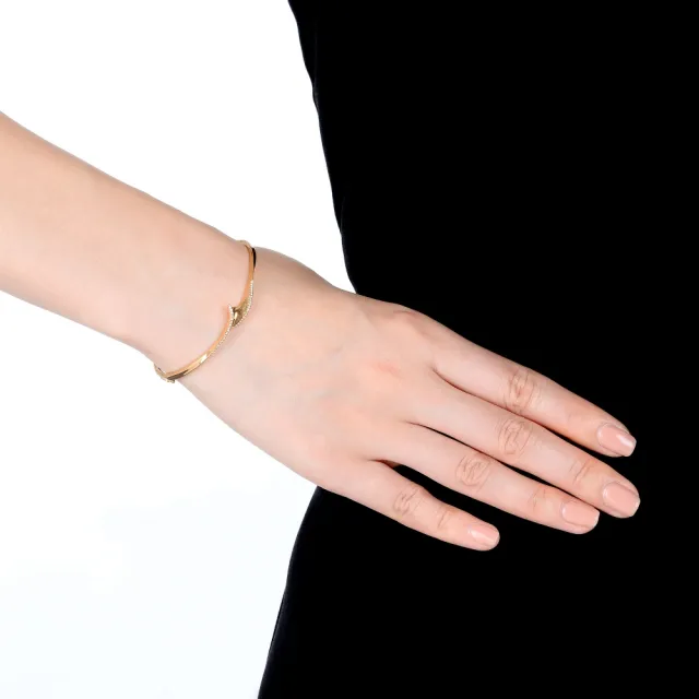 【點睛品】Daily Luxe 12分 18K玫瑰金鑽石手環(07)