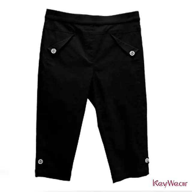 【KeyWear 奇威名品】時尚修飾合身七分褲(共5色)