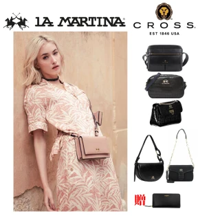 【CROSS】X LA MARTINA 限量1折 頂級小牛皮皮革斜背包 後背包 全新專櫃展示品(買一送一小羊皮長夾)