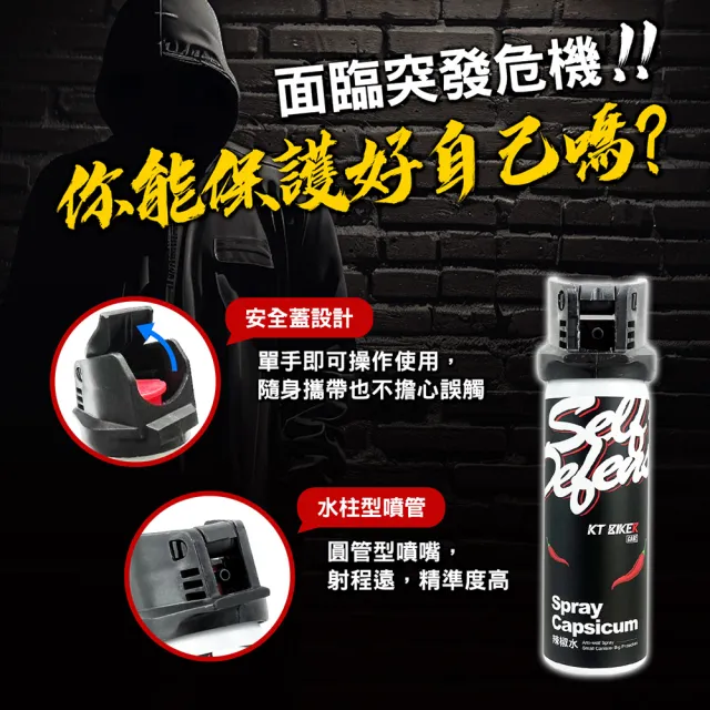 【KT BIKER】辣椒水 2入(防身噴霧 防狼噴霧 辣椒水噴霧 水柱型 手持型辣椒水)