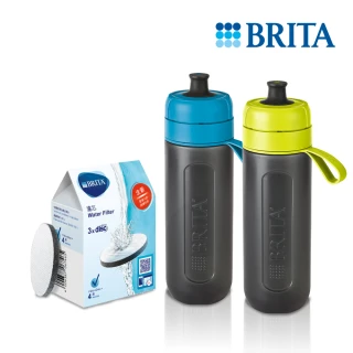 BRITA 官方直營 Fill&Go運動濾水瓶600ml(內含1入濾片)+MicroDisc濾水瓶濾芯片(3入)