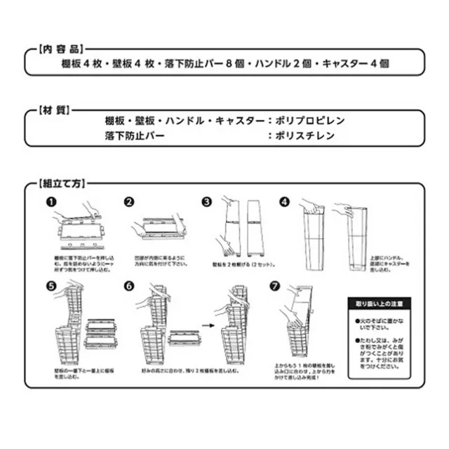 【台隆手創館】日本製4段可調節式隙縫櫃-白/黑