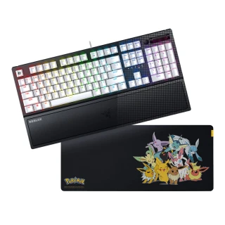 【Razer 雷蛇】買一送一★BlackWidow V3 黑寡婦蜘幻彩版鍵盤 英文鍵盤+寶可夢聯名款Gigantus V2 XXL鼠墊