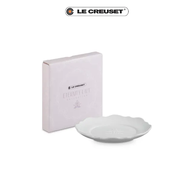 【Le Creuset】永恆花蕾系列瓷器圓盤 17cm(棉花白/柔粉紫/貝殼粉 3色可選)