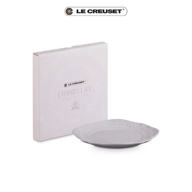 【Le Creuset】永恆花蕾系列瓷器圓盤 22cm(棉花白/柔粉紫/貝殼粉 3色可選)