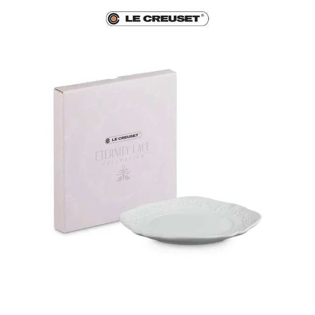 【Le Creuset】永恆花蕾系列瓷器圓盤 22cm(棉花白/柔粉紫/貝殼粉 3色可選)