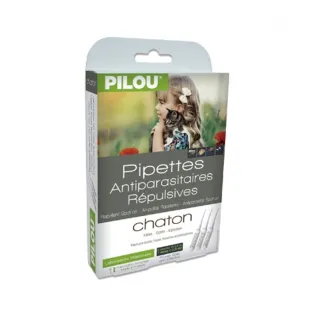 【Pilou 法國皮樂】第二代-非藥用除蚤蝨滴劑-幼貓用 兩盒組(3支各0.6ml)